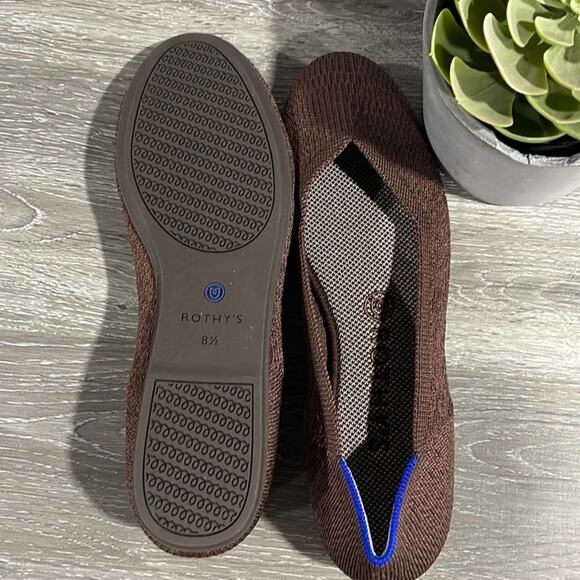 Rothys round truffle python size 8 brown flat shoes - Picture 10 of 16